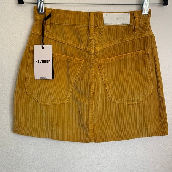 NWT RE/DONE 70s Pocket Corduroy Mini Skirt in Yellow - Picture 6 of 14
